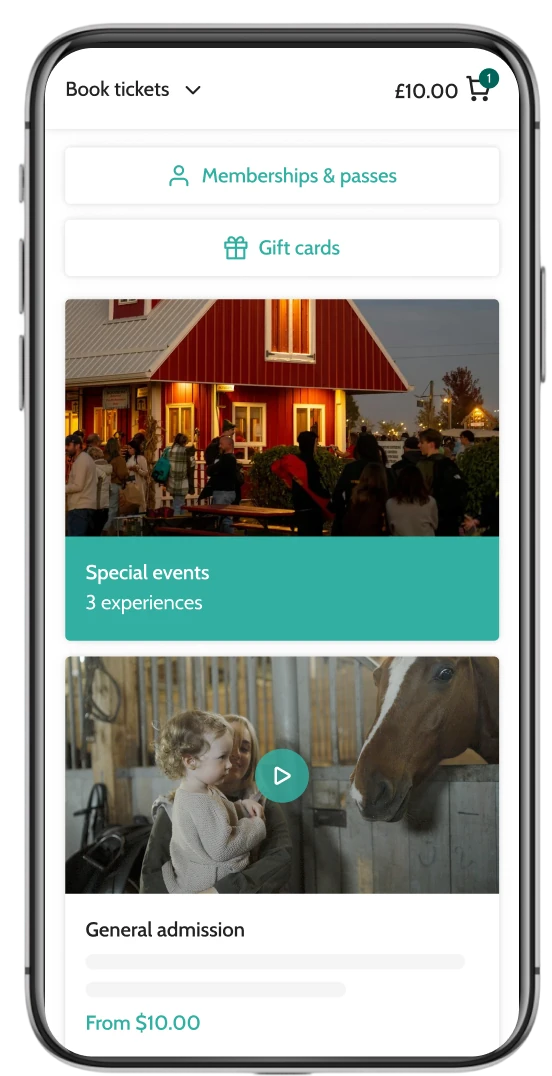 Beyonk's attraction ticketing software on mobile is fast and easy to use